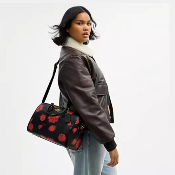 Coach Rowan large satchel bag with red floral print. CCE27 Beautiful💞 - Picture 1 of 4